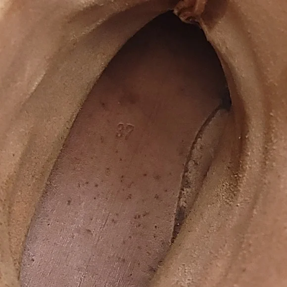 Vintage Kero Reindeer Hide Beak Boots Womens 7 Tan Leather Sweden - Picture 11 of 11